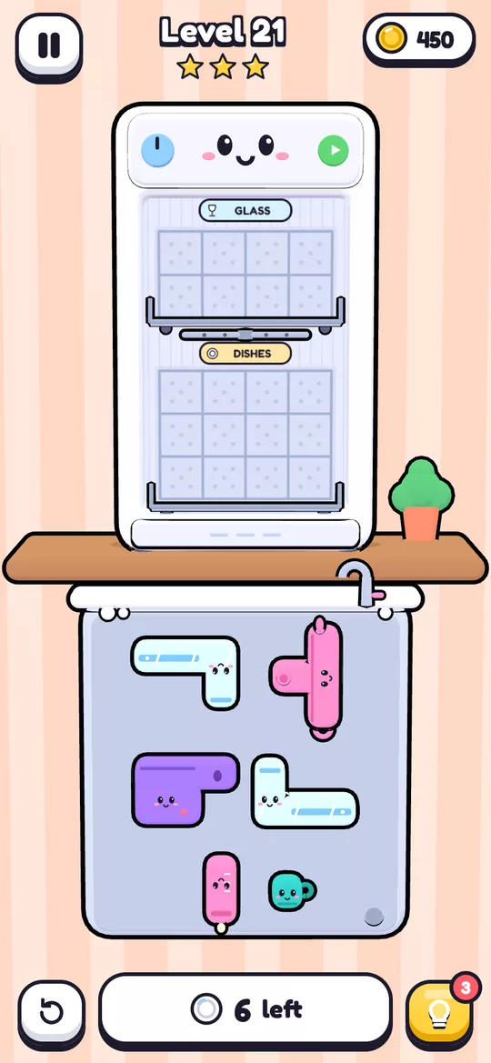 Cozy Café level with a glass rack on top and a dish rack below